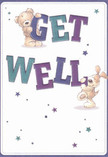Brimming with playful hope, this get well card is brought to life with vibrant local charm-a friendly teddy bear perched atop the bold, joy-filled 'Get,' and a floppy-eared puppy, wide-eyed and gentle, leaning against the colourful 'Well.' Their fur looks beautifully soft, with shading that suggests comfort and a loving presence, as if ready to leap into a Stoke Newington home with a heartfelt wish. Against the pristine white background, the letters bloom in stylish hues of indigo and teal, radiating positivity like fresh spring arrangements prepared by Florist Stoke Newington. Delicate stars, scattered in lively blues and purples, add a dash of enchantment-echoing the cheerful street scenes of the neighbourhood and the kindness shared between friends. The overall composition gently weaves together innocence and encouragement, perfect for offering comfort and lifting the spirits of someone recovering within the Stoke Newington community. Every detail-a twinkle of a star, a soft sweep of fur-underlines the intention to bring a smile and brighten the days ahead, pairing beautifully with the nurturing care found in every local bouquet.